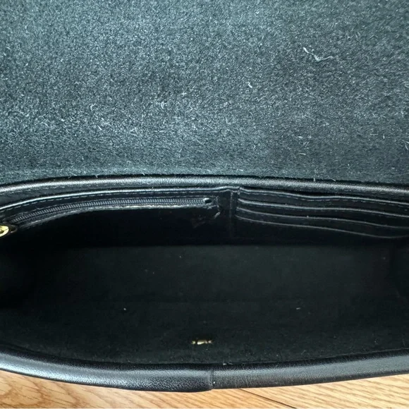 Vintage Coach Turnlock Clutch 9832, Black Leather Unisex